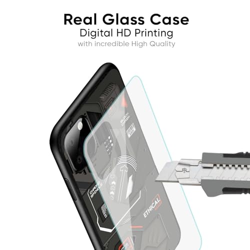 Image of Designer Tempered Glass Back Case Cover Compatible with Samsung Galaxy S23 FE 5G - Tech Aesthetics Glass Case