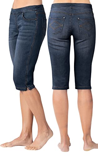 Image of PajamaJeans Bermuda Shorts for Women - Stretch Denim Capri Jeggings