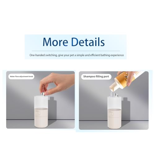Acessório de mangueira de lavagem de cachorro, lavagem a jato de cachorro, dispensador de sabão e bo