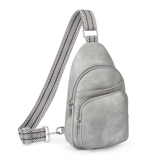 Image of CLUCI Sling Bag for Women, Vegan Leather Fanny Pack Crossbody Bags for Women, Chest Bag With Guitar Strap