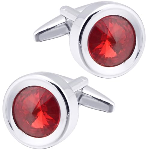 Gemelos Round Red Crystal para hombres y mujeres miniatura 1