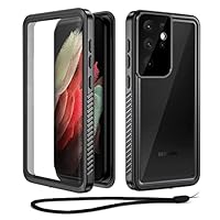 Beeasy Kompatibel mit Samsung Galaxy S21 Ultra Hülle, IP68 wasserdichte Outdoor Handyhülle, 360 Grad Schutzhülle mit Displayschutz, Staubdicht Sturzfest Stoßfest Bumper Cover Case, Schwarz