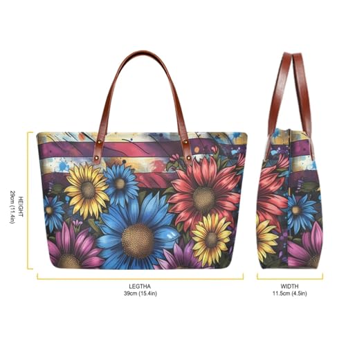 Image of 2PCS Tote Bag for Women Top Handle Purse with Wallet, Hobo Bag Tote Shoulder Bag with PU Cosmetic Bag