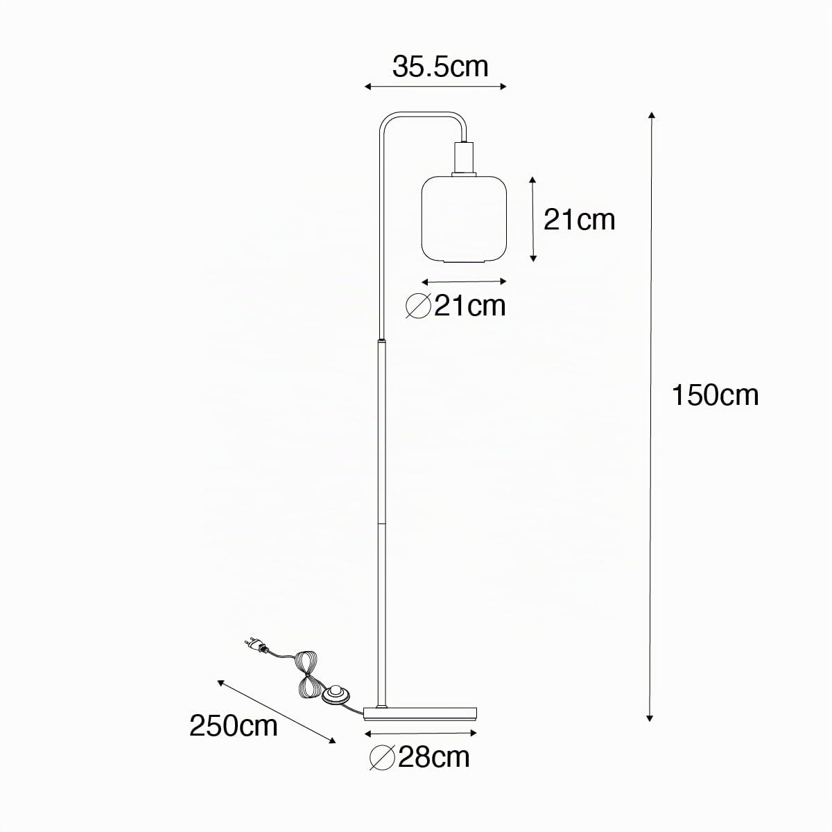 Qazqa Diseño Lámpara de pie de diseño negra con latón y cristal ámbar - Zuzanna/Acero Alargada Adecuado para LED Max. 1 x 40 Watt