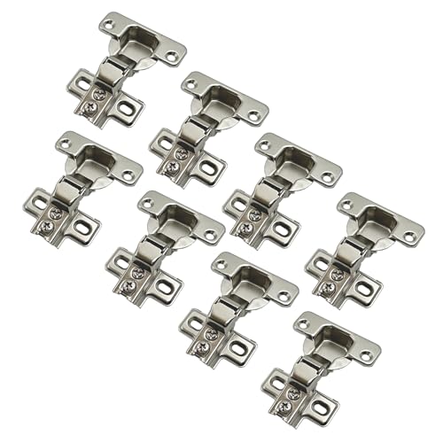 LIKERAINY 95 Grado Semi-Solapado 35mm Mini Bisagra del Marco para Puerta Bisagras Corta para Puertas de Empotrado Mueble Armario Juego de 8
