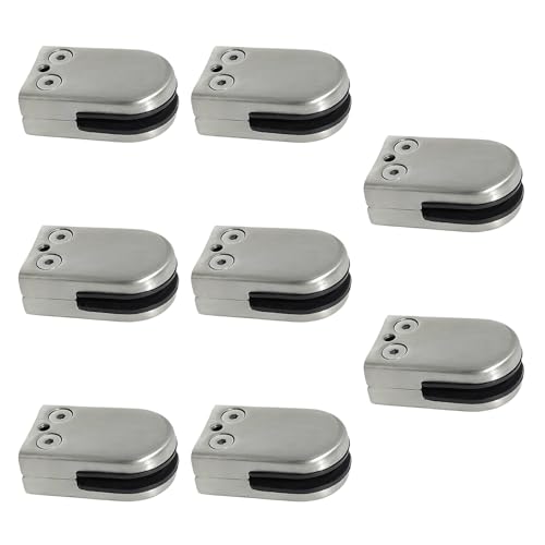 Abrazaderas de Vidrio de Acero Inoxidable 304 Abrazadera de Clip de Cristal Soporte de Vidrio Ajustable Abrazaderas de Acero Inoxidable para Sujetar Barandilla Escalera Baño Para 6-8mm Cristal