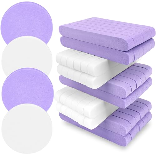 Luxiv 120P Purple/White Compressed Facial for Cleansing Estheticians Sponge