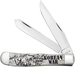 Case xx Korean War Natural Bone Trapper Stainless Pocket Knife Knives