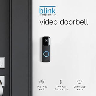 Introducing Blink Video Doorbell, Black, Works with Alexa + Echo Dot (3rd Gen), Charcoal Fabric - Smart Home Starter Kit