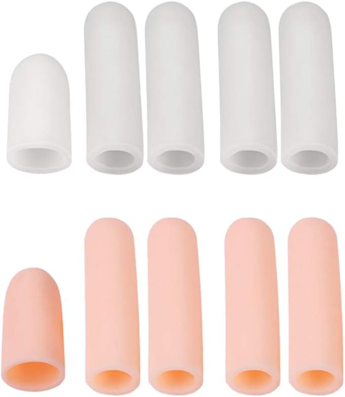 Fenteer 10Pcs Gel Thumb Sleeves Caps Tube Finger Support Protector Great for Arthritis | Protect Fingers in Any Occasions