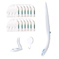 Disposable Toilet Brush, Toilet Bowl Brush and Holder with Cleaner Refill Pads, Wall-Mounted Toilet Brush,Brush Toilet Wand Starter Kit,1 Wand + 12 Refills(Flushable) + 1 Stand + 1 Hook