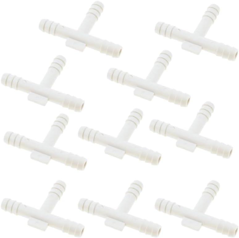 KarParts360 Hard Vacuum Tubing Tee | 10 Pieces | Plastic Material | White Color | T-Shape Connector | 0.313 Inches Outer Diameter