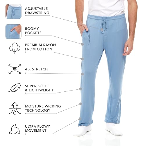 AMERICAN HEAVEN Mens 3 Pack Drawstring & Pockets Pajama Pants | Ultra Soft Lounge Sleep Pj Yoga Bottoms4