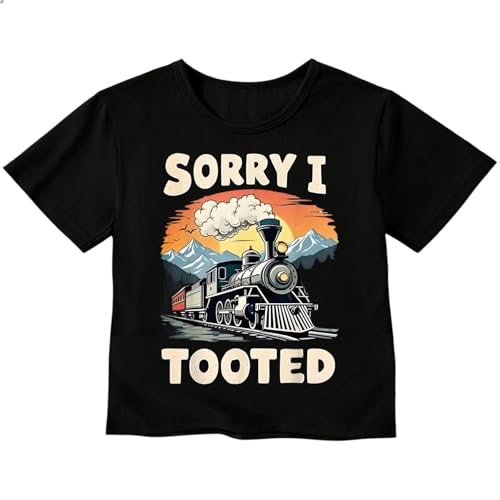 Zcaynger Toddler Baby Boy Girl T Shirt Cotton Summer Train Short Sleeve Crew Neck Undershirts T Shirts Black
