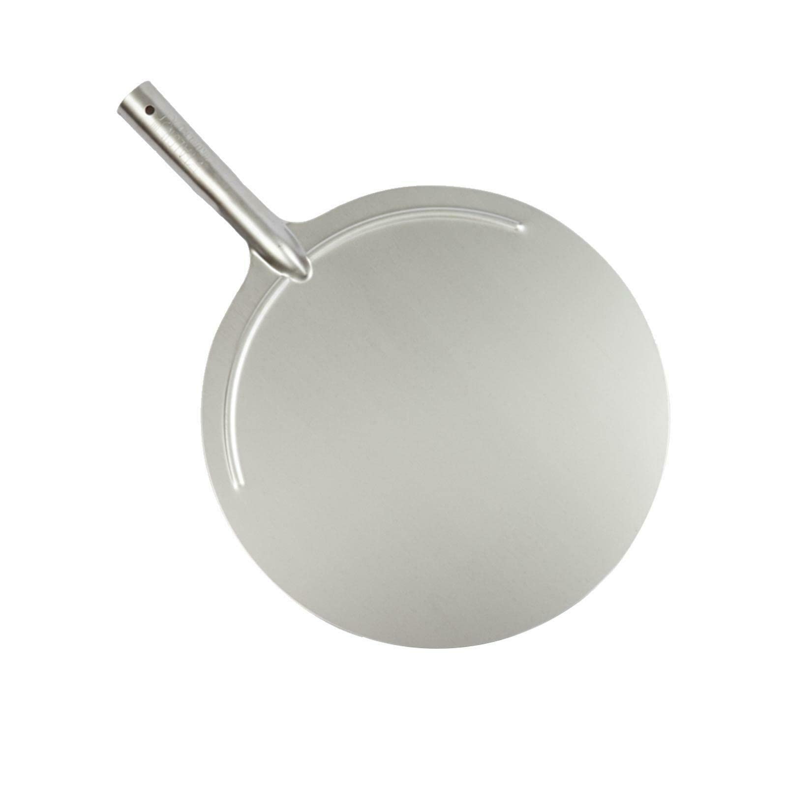 La zappa Pala per pizza in acciaio inox, testa di ricambio professionale accessori forno a legna Made in Italy (Tonda Ø 36 cm)