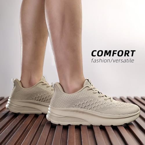 Image of Men's Wide Toe Walking Shoes Casual Trail Running Sneakers Cross-Trainer Tennis Non Slip Athletic Gym Workout Soft Sole Khaki