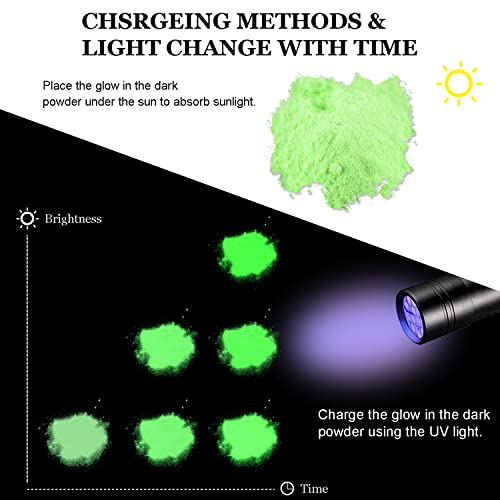 Baiyiyi Glow In The Dark Powder,Pack Of 24 Luminous Pigment Powder Night Fluorescent Uv Neon Color Changing Pigment Dust For Diy Nail Art Slime Resin Acrylic Paint Ink Non-Toxic #TOP2