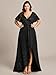 Ever-Pretty Women's V-Neck Glitter Short Sleeves Plus Size Mother of The Bride Dresses Black US26
