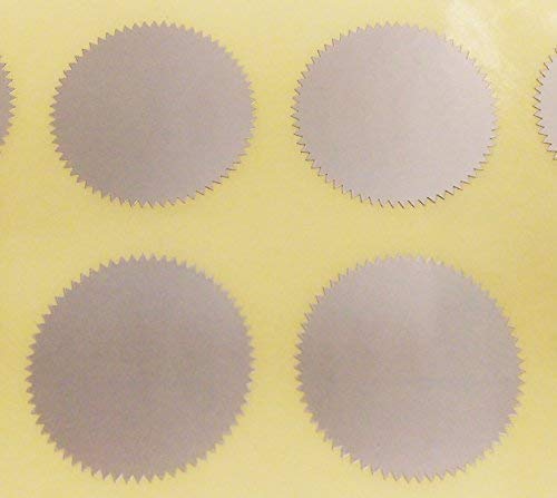 Audioprint Ltd. Pack of 200-41mm Starburst Notary/Legal/Certificate Seals - Colour Code Stickers/Sticky Labels - Choose Your Colour/s (Matt Silver) — image 1
