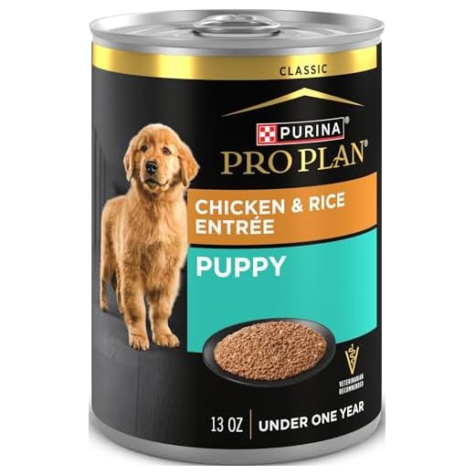 Purina Pro Plan Wet Puppy Food Pate, Wet Food Classic Chicken and Rice Entrée - (Pack of 12) 13 oz. Cans