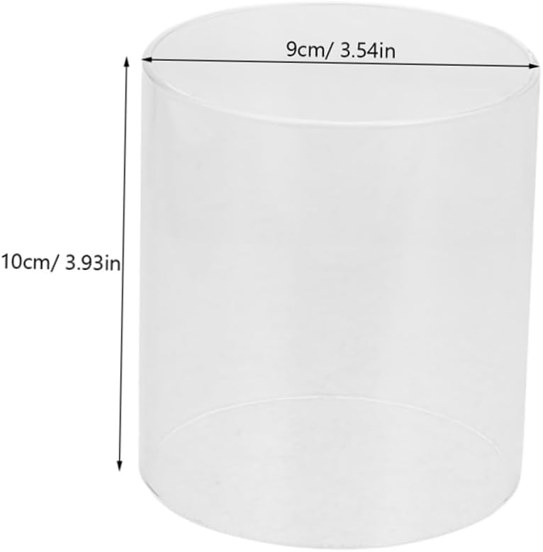 STOBAZA Open-Ended Glass Cylinder Candle Shade Windproof Hurricane Taper Candle Holder Decor