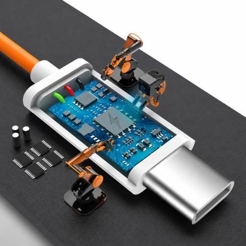 Image of Abysssea USB A to USB C Cable (USB A to USB C (for 17 /16 /15), Orange, 3.3FT)