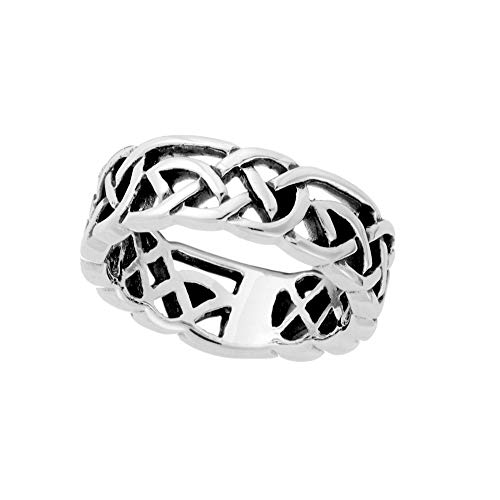 Bague nœud celtique en argent 925 massif et tressage irlandais traditionnel