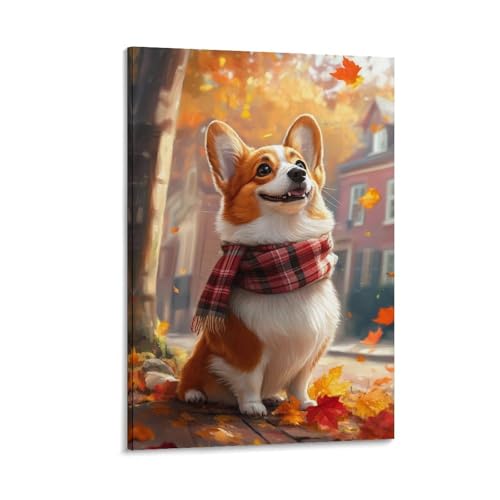 Peinture Corgi affiche sur toile moderne décoration salon 30x45cm
