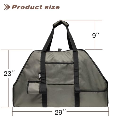 Joroamp Large Firewood Log Carrier, Canvas Log Carrier Bag Tote, Sturdy Fireplace Wood Stove Accessories, Perfect for Carrying Wood at Indoor or Outdoor, Camping Storage Basket with Handles