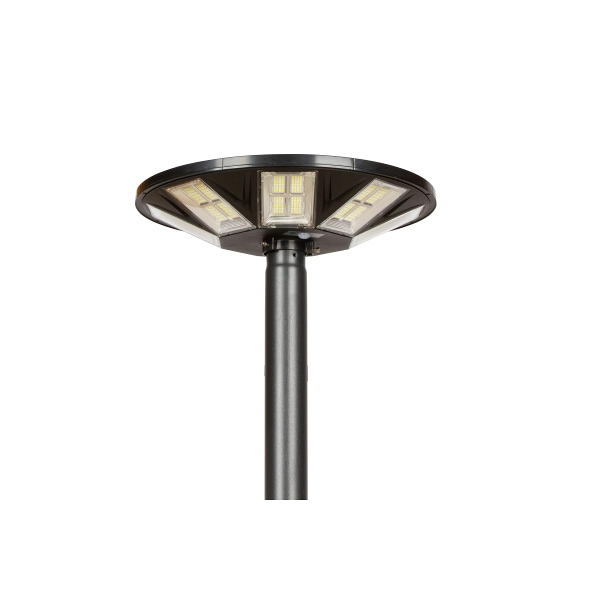 Jandei - Farola Solar LED 4000 Lúmenes, para Exterior IP65, Batería 15.000 mAH, Mando Incluidos, Sensor de Movimiento 6-8m, Iluminación Blanco Frío 6000K, Parque, Jardín, Patio, Calles