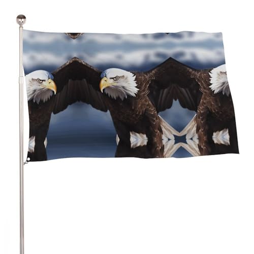 Drapeau de jardin aigle et bannière de bienvenue extérieure décorative
