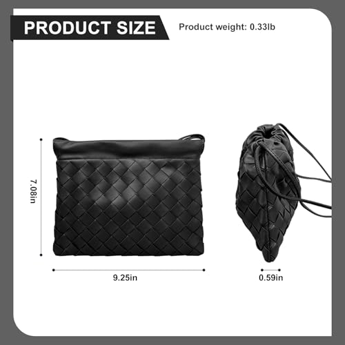 Woven Crossbody Bags for Women Trendy Soft Leather Shoulder Tote Purses2