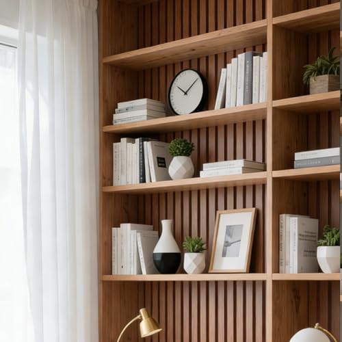 Paneles de pared autoadhesivos de PVC con textura 3D de madera marrón premium 7