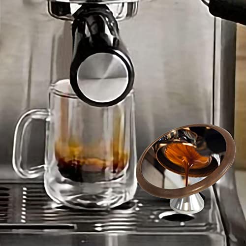 Espejo para flujo de café de cristal reflectante y soporte de madera noble 7