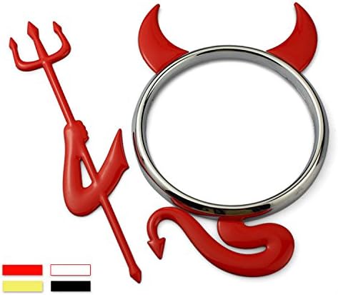 Amazon かわいい3d悪魔スタイル鬼車のステッカーオートエンブレムロゴ紙の装飾 車のロゴステッカーアクセサリーカースタイリング Red エンブレム 車 バイク