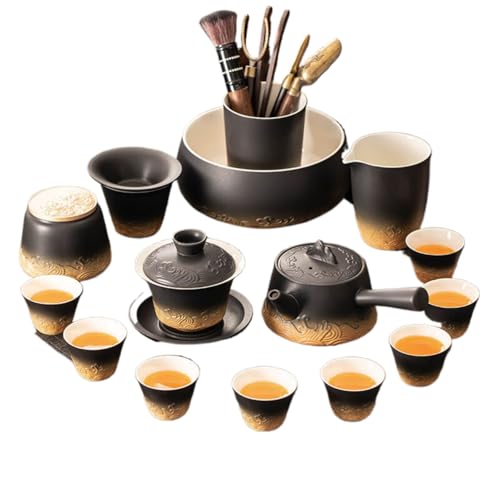 Juego de té Gongfu DFSHGDF990 con tetera de gres y tazas de té Kung Fu para hogar