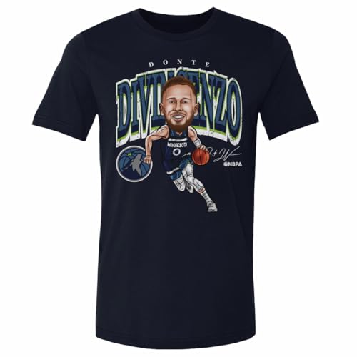 500 LEVEL Donte DiVincenzo Minnesota Timberwolves Shirt - Donte DiVincenzo Minnesota Timberwolves Cartoon NBA WHT (True Navy, Medium)