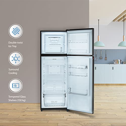 Image of Panasonic 338 L 3 Star Prime Convertible 6-Stage Smart Inverter Frost-Free Double Door Refrigerator (NR-TG355CPKN, Diamond Black, Jumbo Fresh Vegetable Basket, Net Capacity 304L)