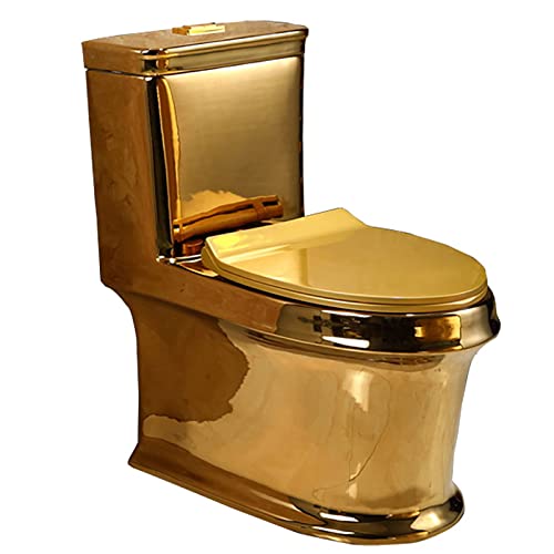Inodoro Sifónico de Doble Descarga, Silencioso, Altura Universal Oro para Hogar y Hotel 700x390x750mm miniatura 4