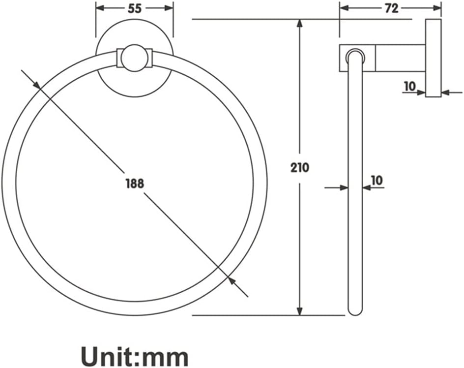 LSLYTQ Brass Bathroom Towel Storage Ring, Bathroom Accessories, Bathroom Towel Holder, Wall-Mounted Round Towel Rack