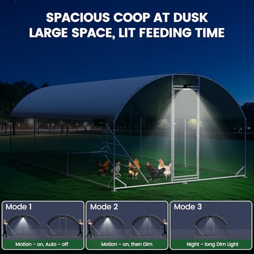 Image of CHIKENCOOP 19.5x6.5x6.6ft Metal Chicken Coop, Full-Cover 3-Room Chicken Run