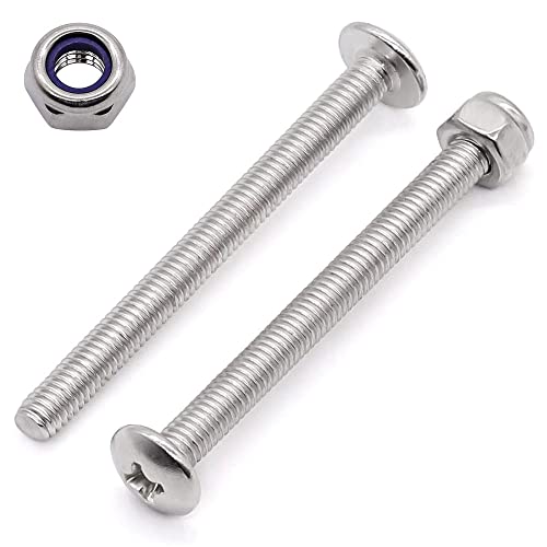 Vis à métaux tête bombée M4-0,7 x 40 mm inox 18-8 avec écrous hexagonaux pour TV