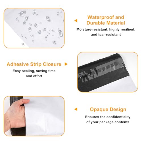 100 Stück Versandtaschen Selbstklebend für Kleidung, 30.5x 17.5 cm Blickdichtem Versandbeutel, Weiß Versandtueten Kunststoff, Plastik Versandbeutel, Weiß Versandtaschen für Packung, Transport