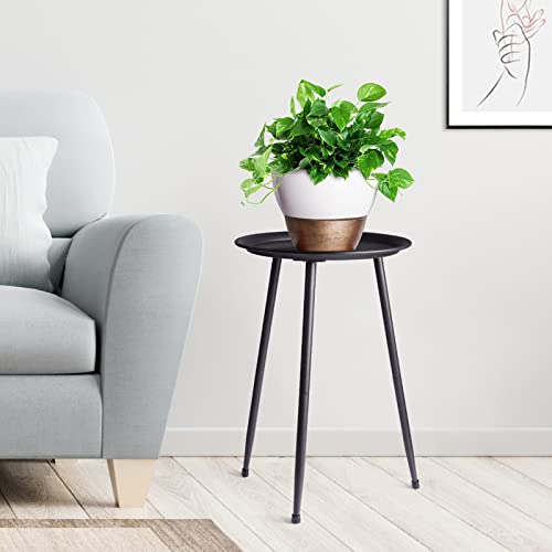 Jofamy Metal Plant Stand For Flower Pots, 20" Tall Mid Century Plant Stand Plant Tables Stools Indoor Small Round Side Table, End Table (12"X20") #TOP3