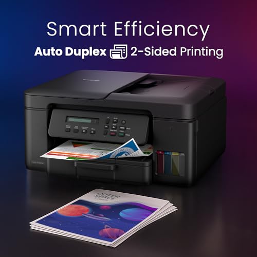 DCP-T730DW | Space-saving, feature-packed all-in-one printer for home and office use, A4 print speed up to 16/15.5 ipm (Mono/Colour), WiFi, WiFi-Direct, USB 2.0, Auto 2-sided (Duplex) printing.