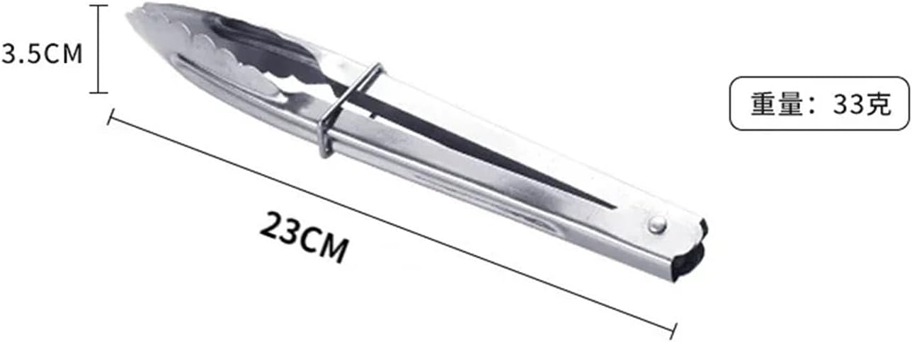 BBQ Stainless Steel Bread Clip Kitchen Food Tool Heat Bread Salad BBQ Cooking Serving Utensil Clip Clamp Meat Barbecue Tools Buffet Accessories(9 inch)