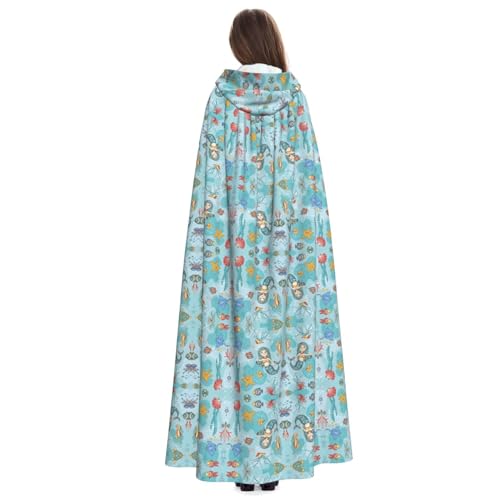 Capa con capucha de sirena para fiestas de disfraces y bailes de máscaras de adultos 4