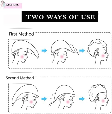 Zaghom 3 Pack Microfibre Hair Towel Wrap Super Absorbent for Women Head Turban for Wet Curly Thick Long Hair | Rapid Drying Beach Bath Salon Cap for Girls Quick Drying Turbie Twist | Pink Blue Purple