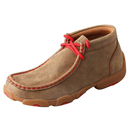 Image of Twisted X Kid's Driving Handcrafted Leather Casual Moccasins, Bomber /Red, 12.5 Medium