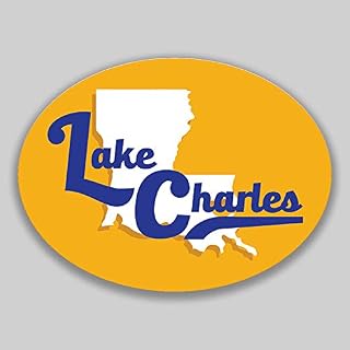 JMM Industries Lake Charles Louisiana Vinyl Decal Sticker Car Window Bumper 2-Pack 4.5-Inches by 3.5-Inches Premium Quality UV-Protective Laminate PDS1685
